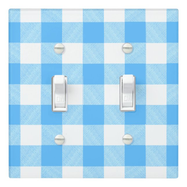 Slow-Living Summer Sky Check Light Switch Cover (In Situ)