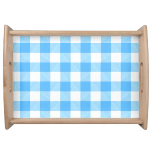 Slow-Living Summer Sky Check Serving Tray