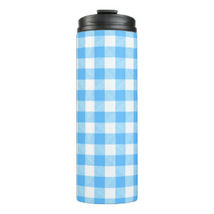 Slow-Living Summer Sky Check Thermal Tumbler
