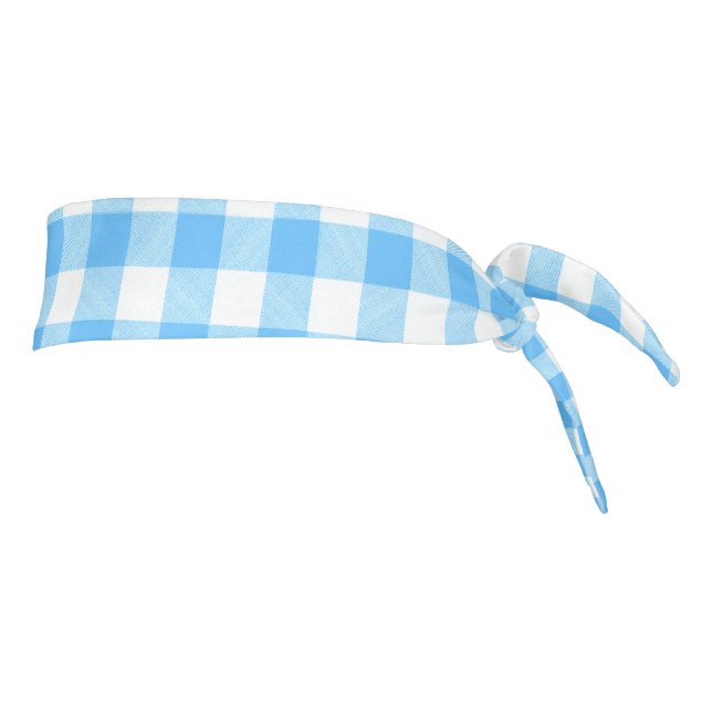 Slow-Living Summer Sky Check Tie Headband (Rotate 90)