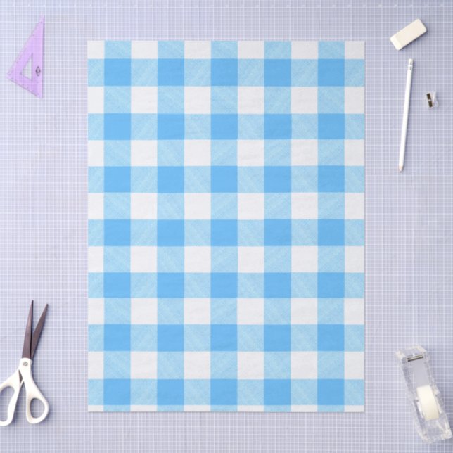 Slow-Living Summer Sky Check Tissue Paper (Craft)