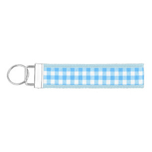 Slow-Living Summer Sky Check Wrist Keychain