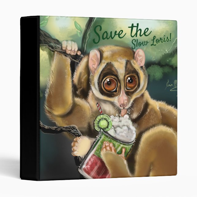 Slow Loris Smoothie 3 Ring Binder (Front/Spine)