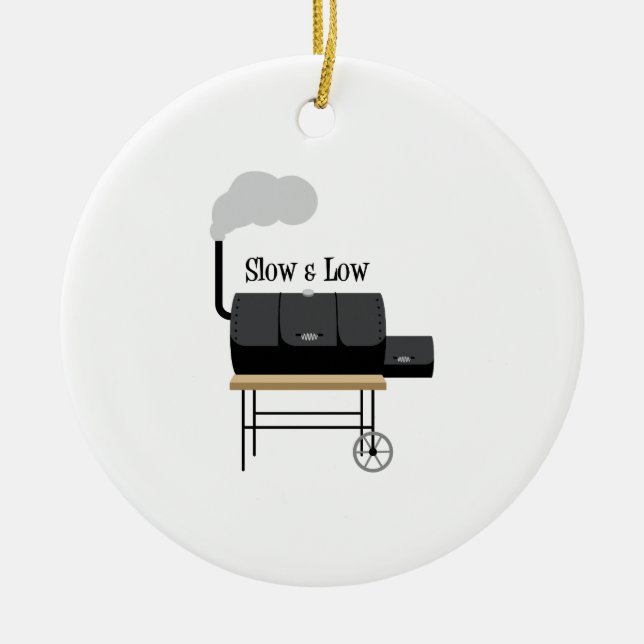 Slow & Low Ceramic Ornament (Front)