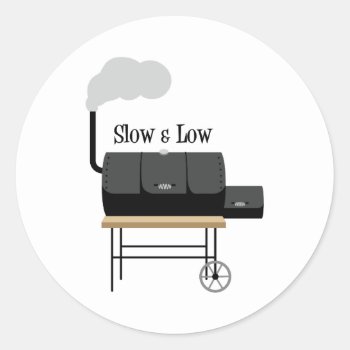 Slow & Low Classic Round Sticker by HopscotchDesigns at Zazzle