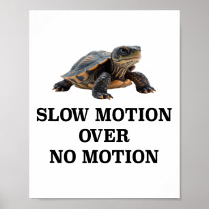 Slow Motion Over No Motion Turtle Meme Poster