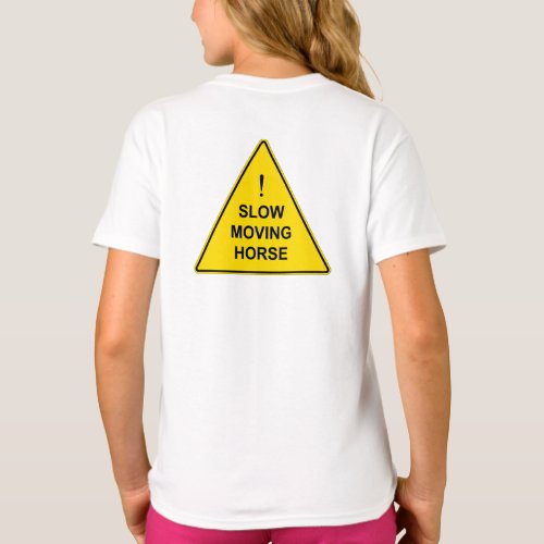 Slow Moving Horse Funny Yellow Warning Sign T_Shirt