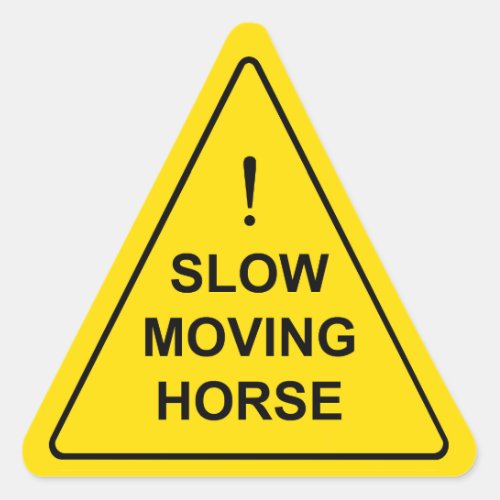 Slow Moving Horse Funny Yellow Warning Sign Triangle Sticker