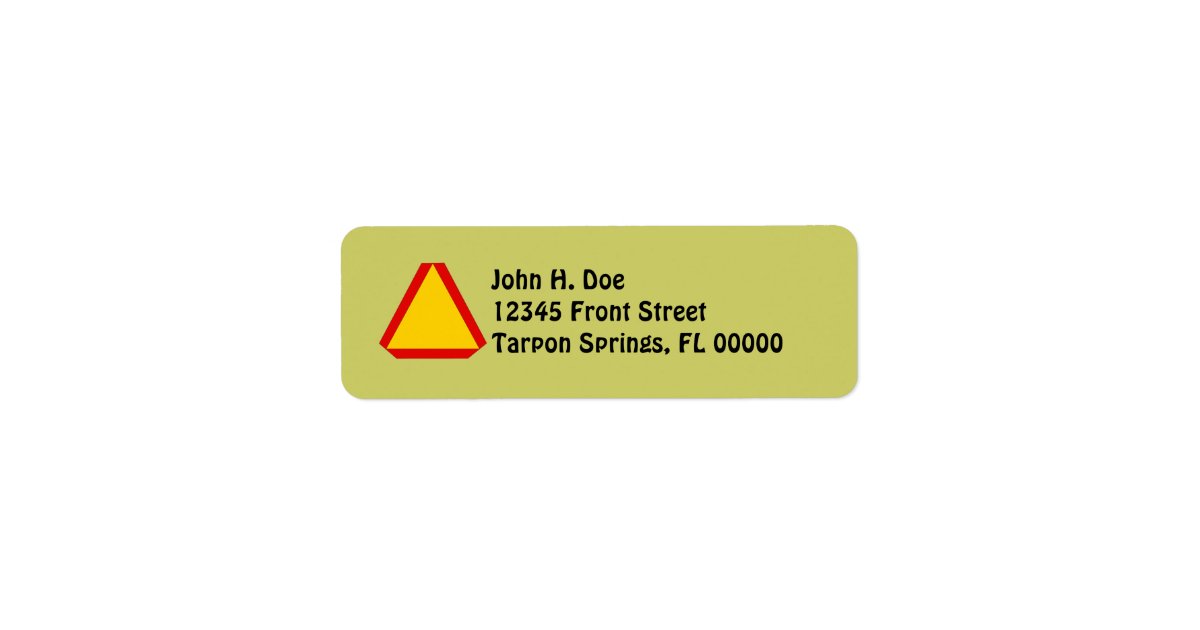 Slow Moving Sign Snail Mail Return Address Label | Zazzle