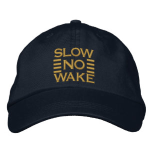 Slow No Wake CAPTAIN Stripes Embroidered Embroidered Baseball Cap