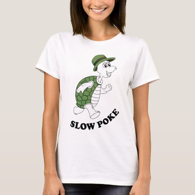 Slow Poke Turtle with Hat T-Shirt (Front)