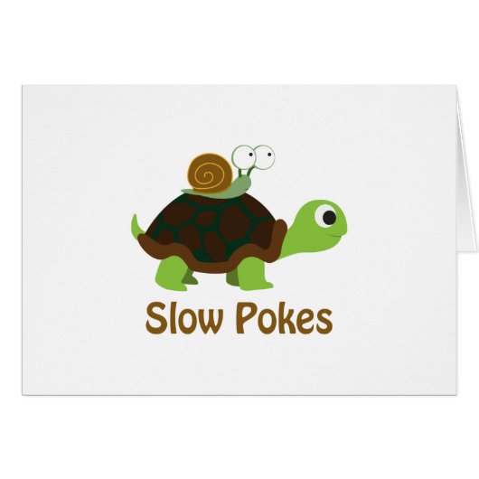 Slow Pokes - Cute Turtle and Snail Cards (Front Horizontal)