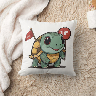 Slow Progress Is Still Progress – Cute Kawaii Turt Throw Pillow