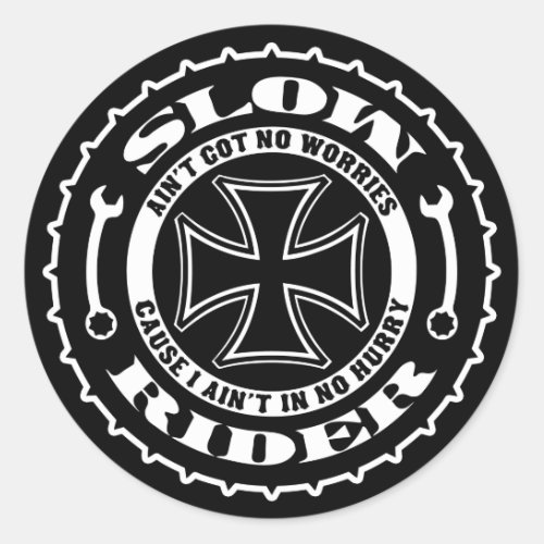 Slow Rider Classic Round Sticker