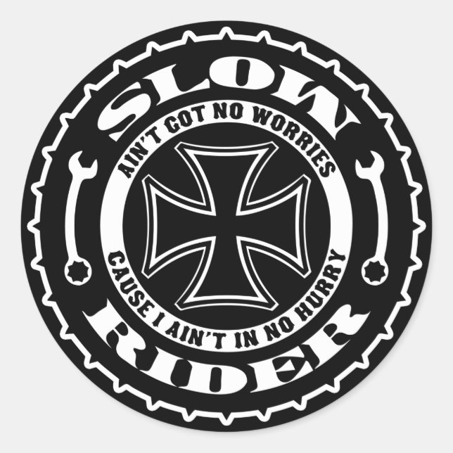 Slow Rider Classic Round Sticker (Front)