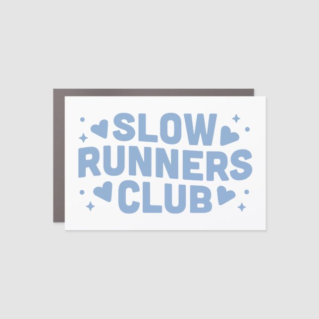 Slow runners funny run club car magnet (Front)