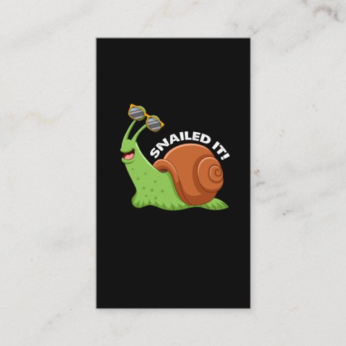 Slow Snail with Sunglasses Slug Fan Business Card