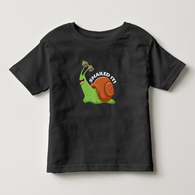 Slow Snail with Sunglasses Slug Fan Toddler T-shirt (Front)