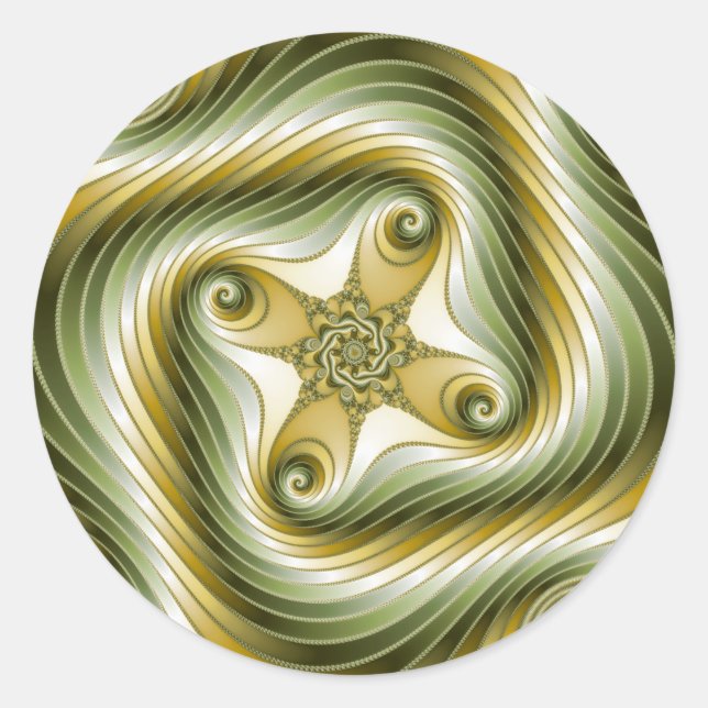 Slow Spin - Fractal Art Classic Round Sticker (Front)