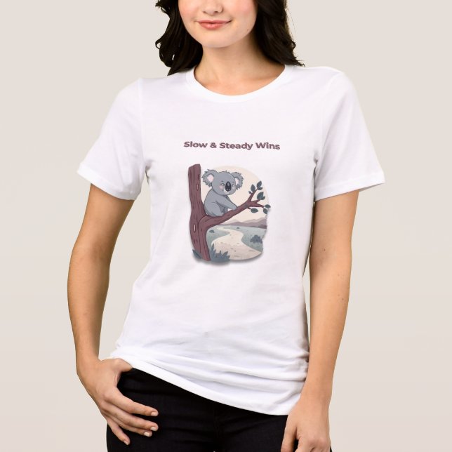 **"Slow & Steady Wins – Motivational Cute Koala "* Tri-Blend Shirt (Front)