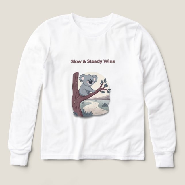 **"Slow & Steady Wins – Motivational Cute Koala "* Tri-Blend Shirts (Design Front)
