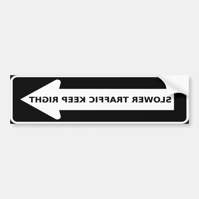 Slow Traffic Keep Right Arrow Bumper Sticker (Front)