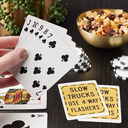 Slow Trucks Road Sign Playing Cards