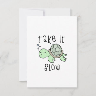 Slow Turtle Motivational Cute Gift Good Positivity Thank You Card