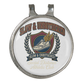 Slow Unbothered Running Club Funny Athletic Vintag Golf Hat Clip