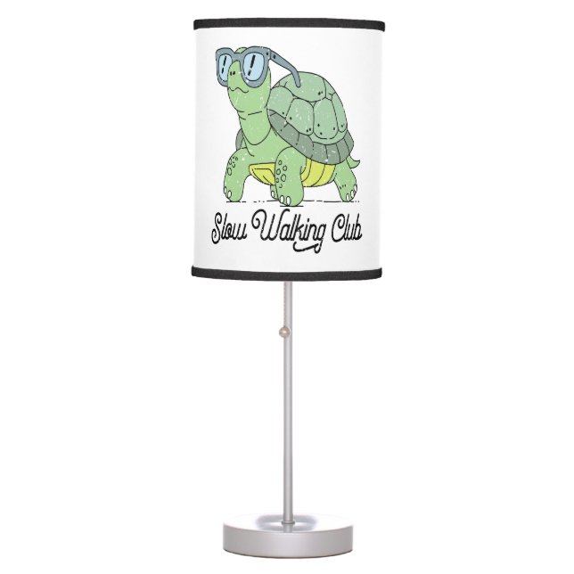 Slow Walking Club Cute Funny Turtle Table Lamp (Front)