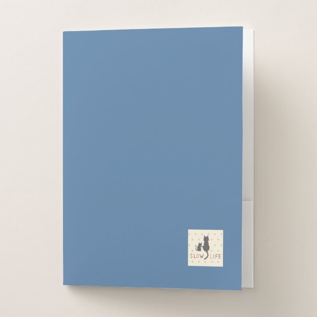 SLOWLIFE Blue Pocket Folder (Front)