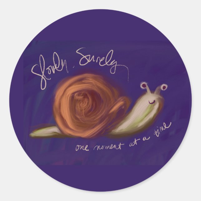 Slowly, Surely Oil Painted Snail Stickers (Front)