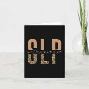 SLP cheetah print Speech language pathologist gift Card