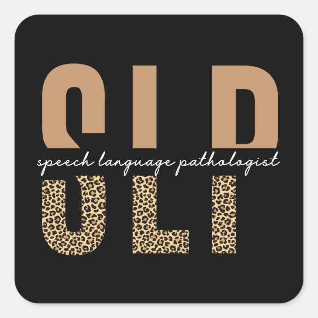 SLP cheetah print Speech language pathologist gift Square Sticker (Front)