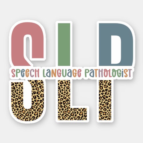 SLP cheetah print Speech language pathologist gift Sticker