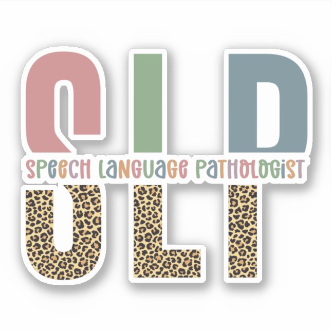 SLP cheetah print Speech language pathologist gift Sticker (Front)