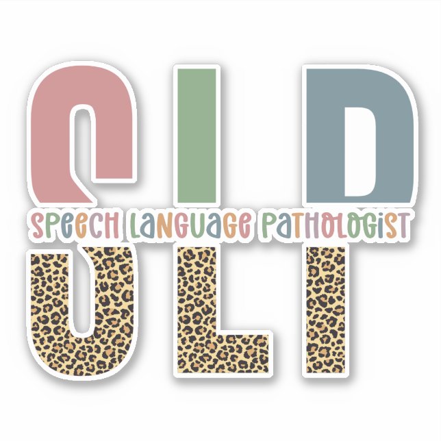 SLP cheetah print Speech language pathologist gift Sticker (Front)