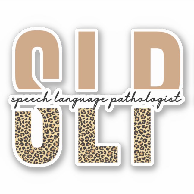 SLP cheetah print Speech language pathologist gift Sticker (Front)