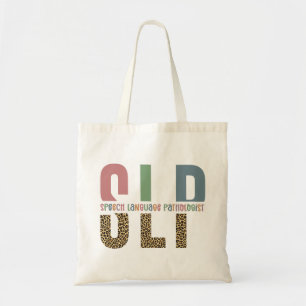SLP cheetah print Speech language pathologist gift Tote Bag