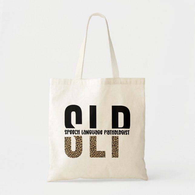 SLP cheetah print Speech language pathologist gift Tote Bag (Front)