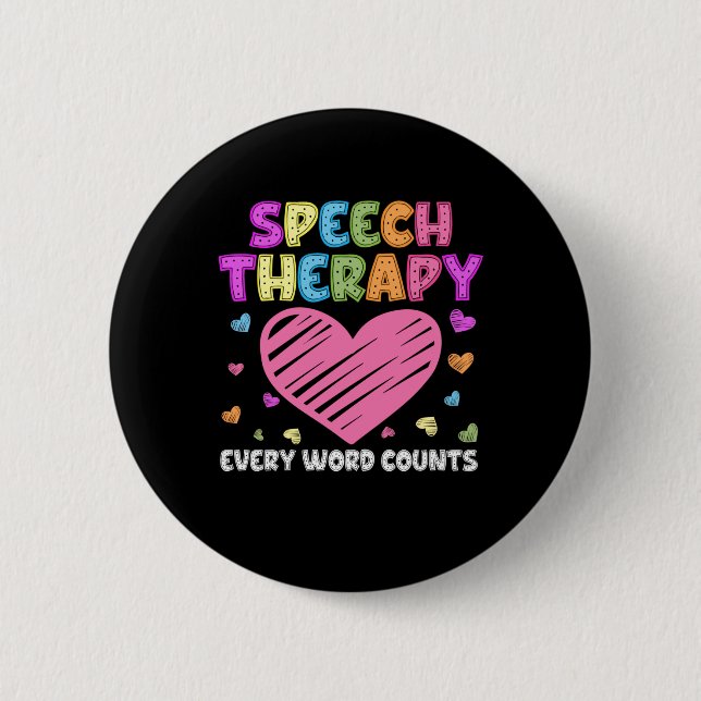 SLP Language Pathologist & Speech Therapy Button (Front)