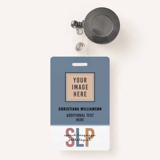 SLP Speech Language Pathologist Badge (Front with Retractable)
