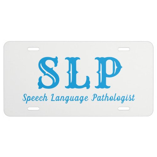 SLP Speech language pathologist license plate