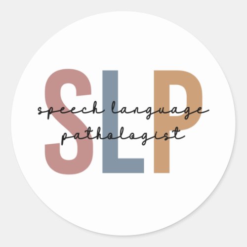 SLP Speech Language Pathologist Retro Classic Round Sticker