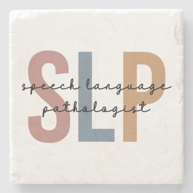 SLP Speech Language Pathologist Retro Stone Coaster (Front)