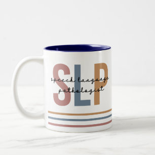 SLP Speech Language Pathologist Retro Two-Tone Coffee Mug
