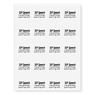 SLP Speech Language Pathology Speech Gifts Temporary Tattoos