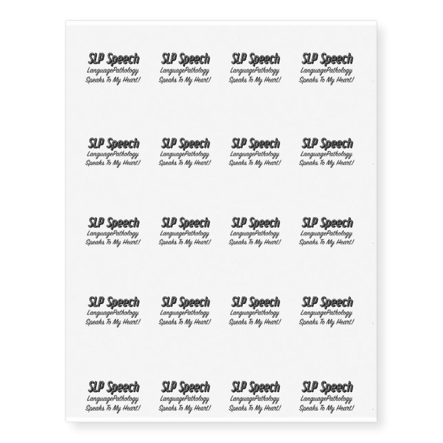 SLP Speech Language Pathology Speech Gifts Temporary Tattoos (Front)