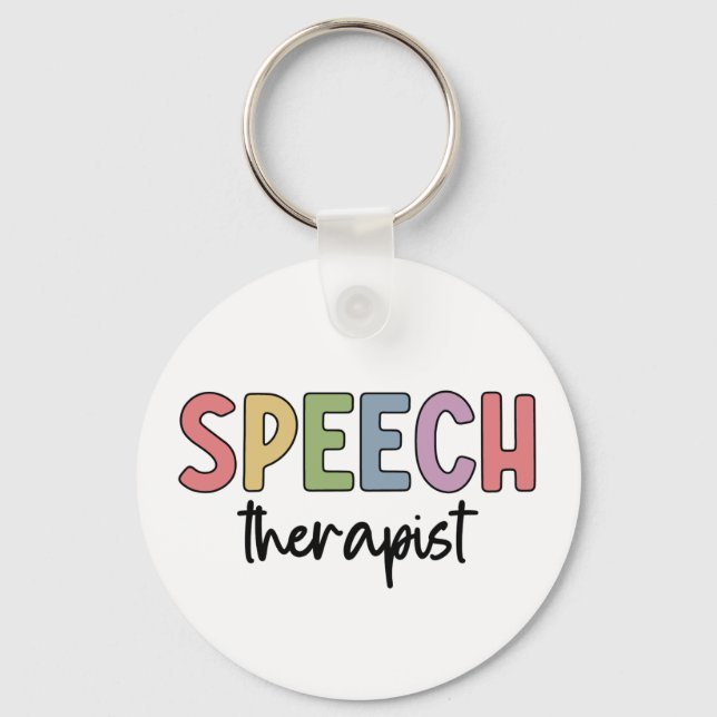 SLP Speech Pathologist Speech Therapist Keychain (Front)