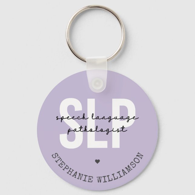 SLP Speech Pathologist Speech Therapist Keychain (Front)